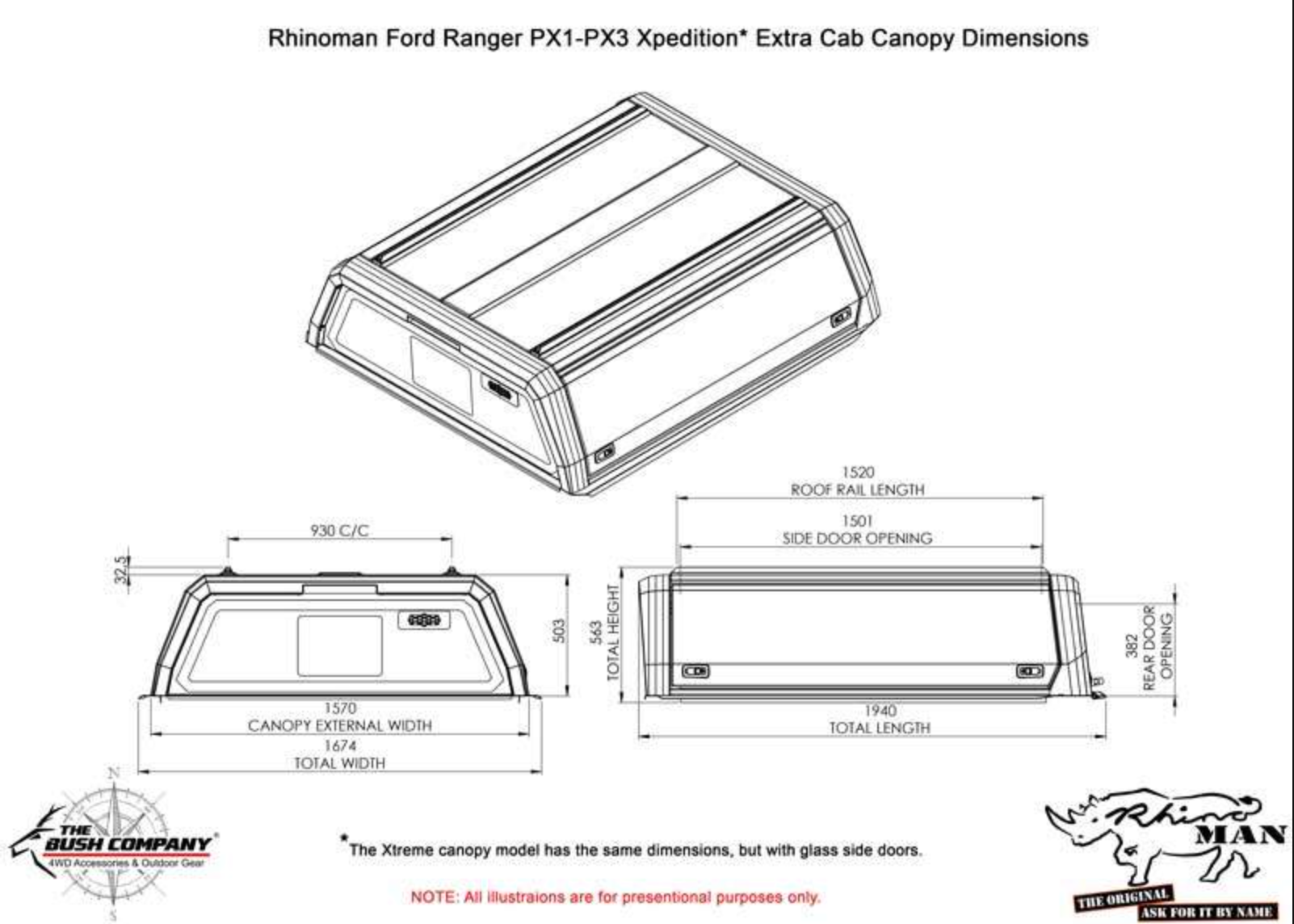 RhinoMan Canopy to suit Ford Ranger
