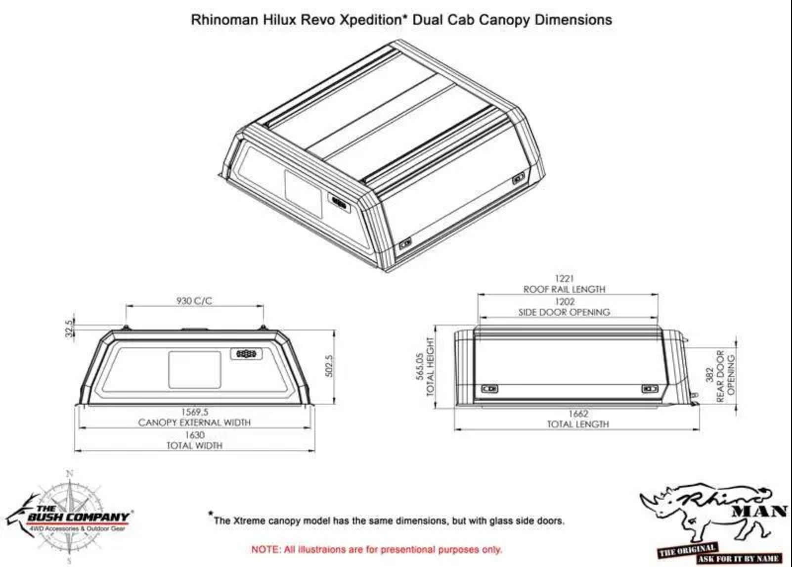 RhinoMan Canopy to suit Toyota Hilux