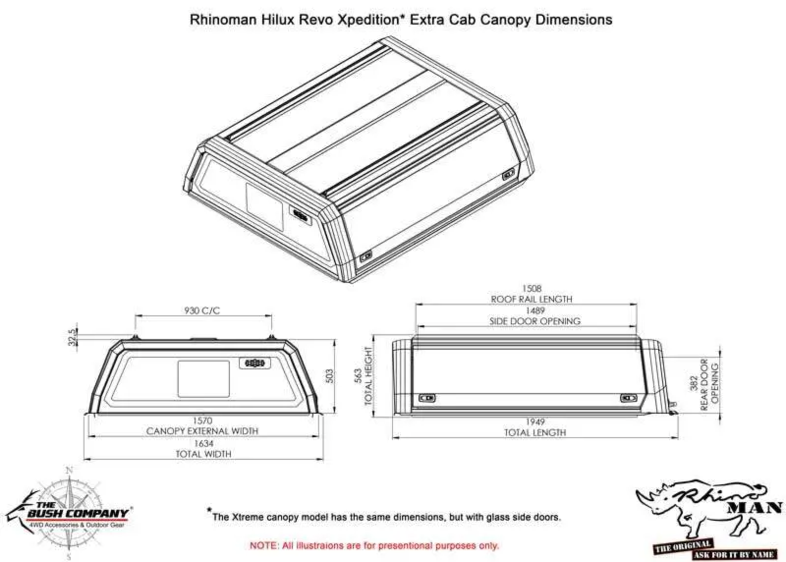 RhinoMan Canopy to suit Toyota Hilux